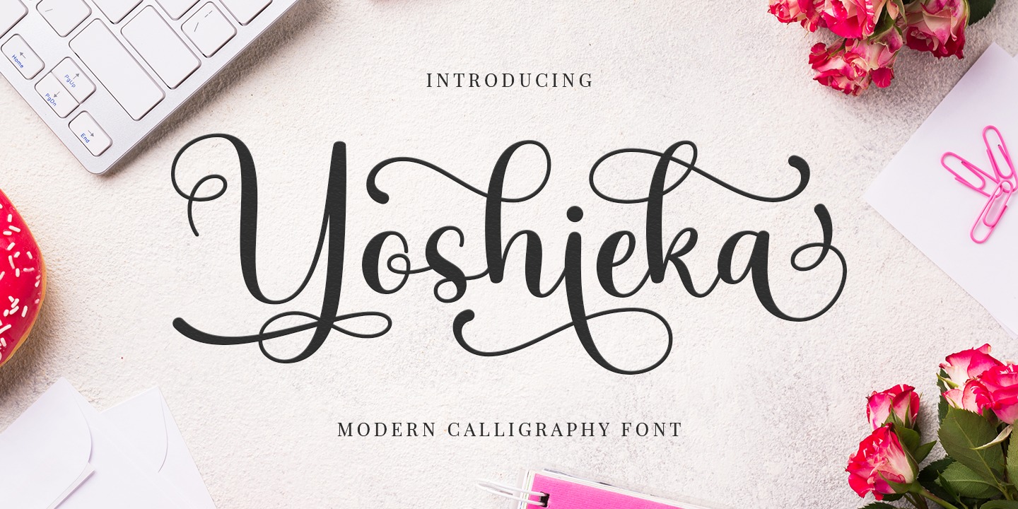 Beispiel einer Yoshieka-Schriftart